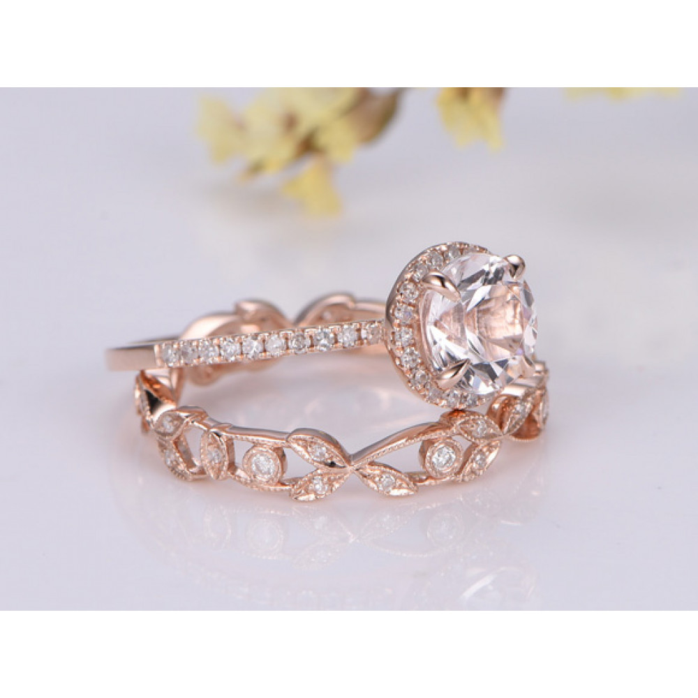 Rose gold morganite engagement ring